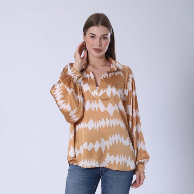 Geometric Print Blouse - Image 2