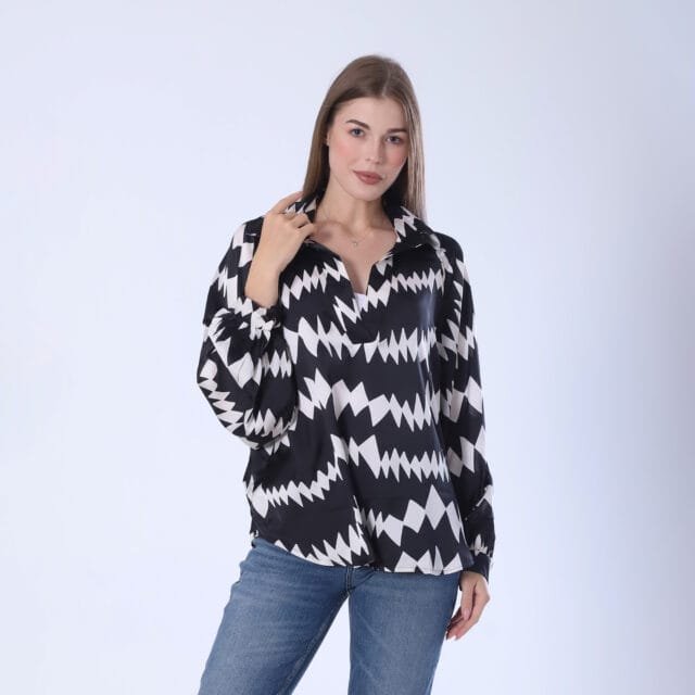 Geometric Print Blouse - Image 3