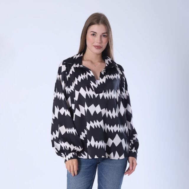Geometric Print Blouse - Image 6