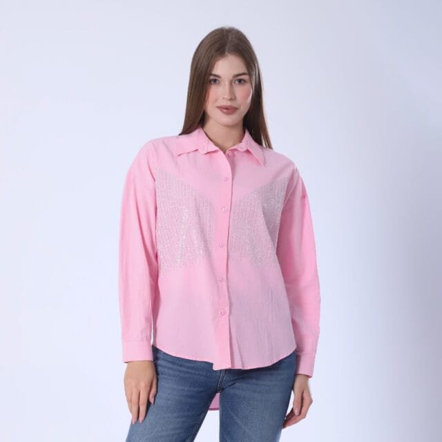 Sequined Button-Down Shirt