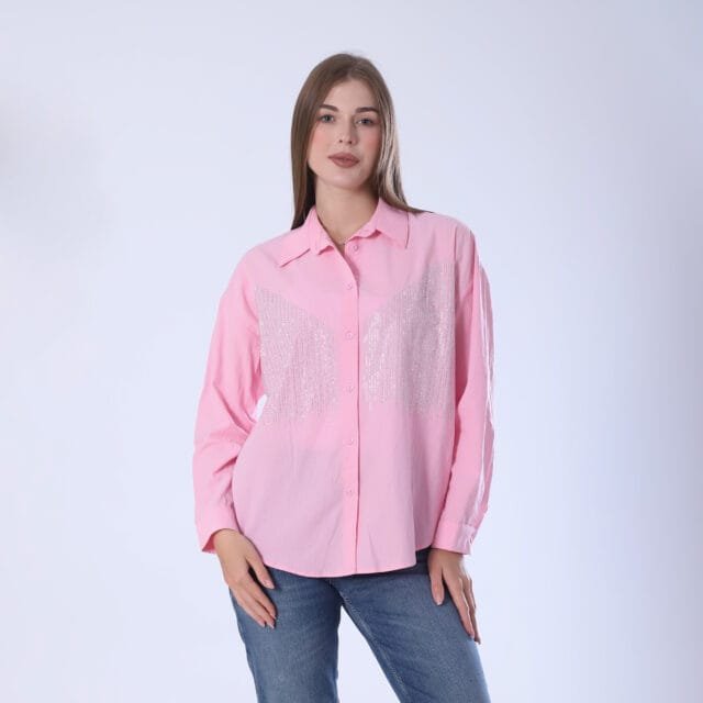 Sequined Button-Down Shirt - Image 3