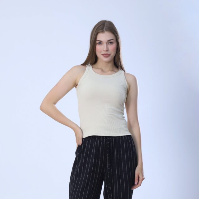 ight Blue Ribbed Tank Top - Image 4
