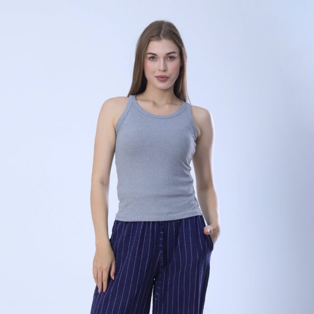 ight Blue Ribbed Tank Top - Image 5