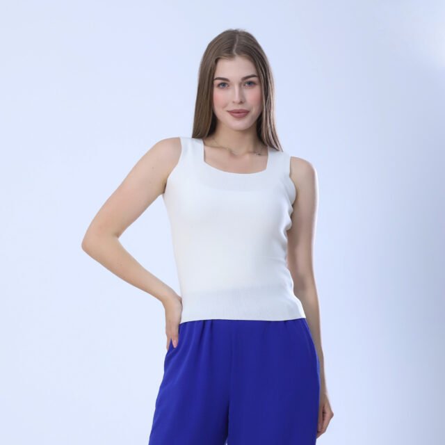 ight Blue Ribbed Tank Top - Image 6
