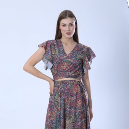 Vibrant Paisley Print Blouse